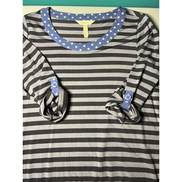 Matilda Jane Lets Get Lost Tunic XS Polka Dot Striped Roll Tab Scoop Neck Casual - Picture 5 of 7